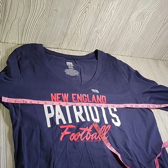 NFL New England Patriots Navy Long Sleeve V Neck Shirt Womens Size XXL NEW - Picture 7 of 8